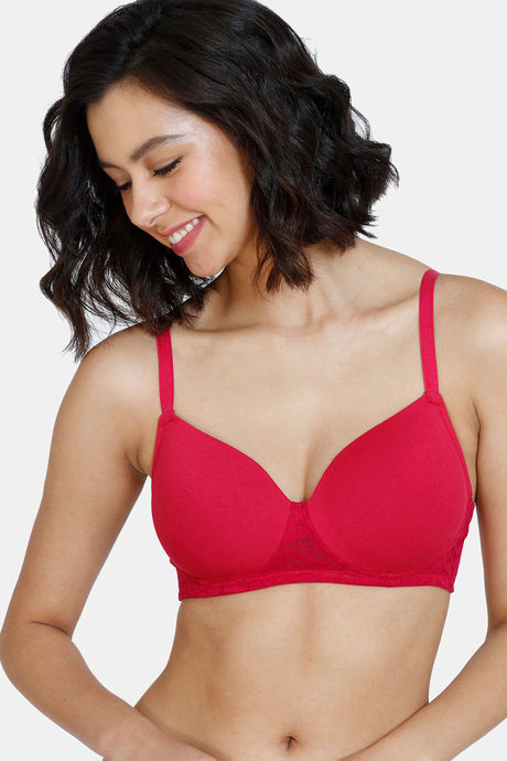 Buy Zivame Women's Lightly Padded Glitter Straps Padded Non Wired 3/4th  Coverage T-Shirt Bra-Cerise (ZI10X2- Pink_34) at