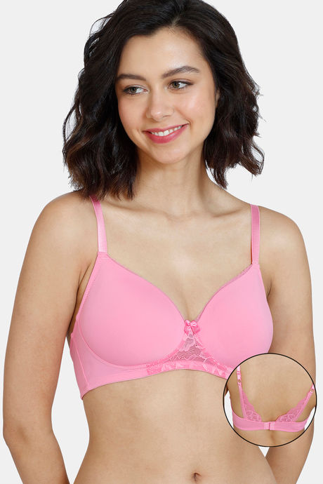 Buy Zivame Women's Synthetic Padded Underwire T-Shirt Bra Pink at