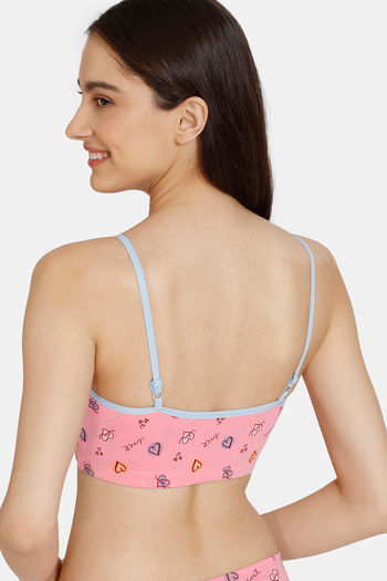 Buy Zivame Girls Double Layered Non Wired Full Coverage Racerback Beginner  Sports Bra (Pack of 2) - Pink at Rs.522 online