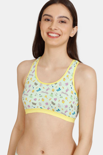 Buy Zivame Girls Double Layered Non Wired Full Coverage Bralette - Looney Blue