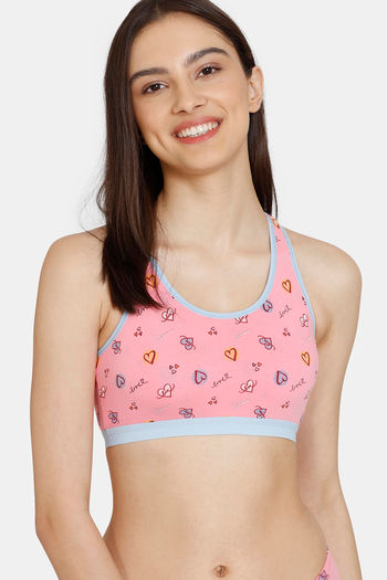 Buy Zivame Girls Double Layered Non Wired Full Coverage Bralette - Love Pink