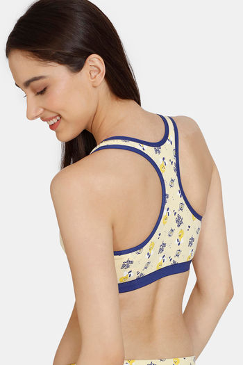 Buy Zivame Girls Double Layered Non Wired Full Coverage Racerback Beginner Sports  Bra (Pack of 2) - Pink Navy2 at Rs.475 online