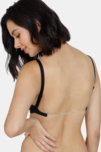 Buy Zivame Beautiful Basics Double Layered Non Wired 3/4th Coverage Backless Bra - Anthracite
