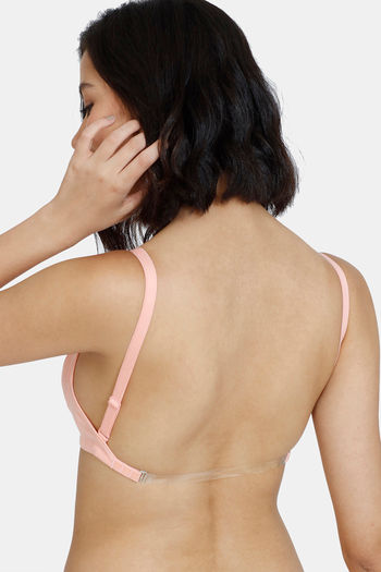 Buy Zivame Beautiful Basics Double Layered Non Wired 3/4th Coverage Backless Bra - Peach Pearl
