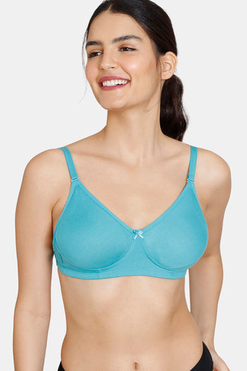 Zivame Beautiful Basics Double Layered Non Wired 3/4th Coverage Backless  Bra - Baltic