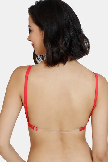 Buy Zivame Beautiful Basics Double Layered Non Wired 3/4th Coverage Backless Bra - Hibiscus