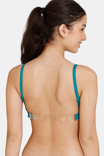 Buy Zivame Beautiful Basics Double Layered Non Wired 3/4th Coverage Backless  Bra - Deep Lake at Rs.285 online