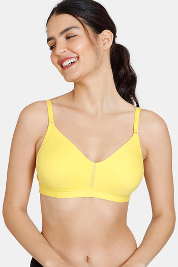 Buy Zivame Desi Kitsch Double Layered Non Wired 3-4Th Coverage Maternity Bra  - Mellow Yellow online