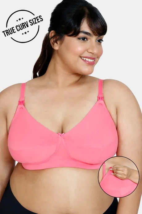 Buy Zivame True Curv Double Layered Non Wired Full Coverage Maternity /  Nursing Bra - Pink Lemonade at Rs.315 online