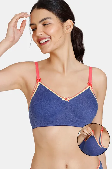 Buy Zivame Maternity Double Layered Non Wired 3/4th Coverage Maternity / Nursing  Bra - Sodalite Blue at Rs.448 online