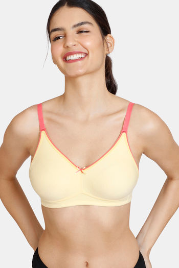 Buy Zivame Desi Kitsch Double Layered Non Wired 3/4th Coverage Backless Bra  - Mellow Yellow at Rs.387 online
