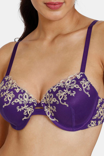 Buy Zivame Desert Rose Padded Wired 3/4th Coverage Lace Bra