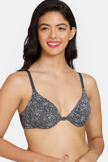 Buy Zivame Sun's Bird Padded Wired 3/4th Coverage T-Shirt Bra - Ebony at  Rs.374 online