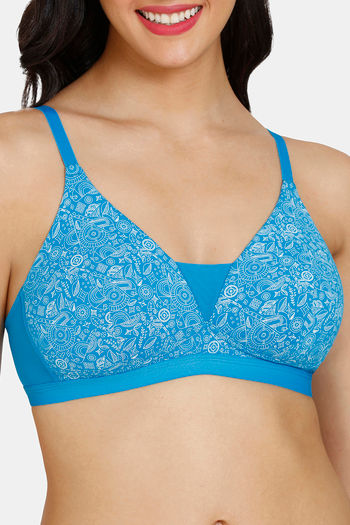 Buy Zivame Sun's Bird Padded Non Wired 3/4th Coverage T-Shirt Bra - Methyl  Blue at Rs.498 online