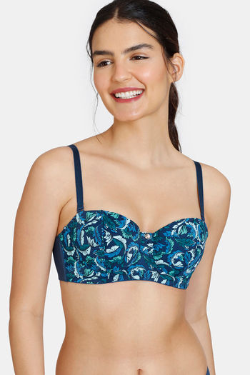 Buy Zivame Plush Mystique Padded High Wired 3/4th Coverage Beach Top -  Gibraltar Sea at Rs.583 online