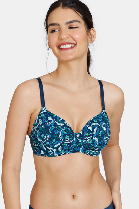 Buy Zivame Plush Mystique Padded Non Wired 3/4th Coverage Beach Top -  Gibraltar Sea at Rs.896 online