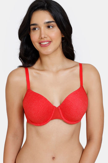 Buy Zivame Colour Crazy Padded Wired 3/4th Coverage T-Shirt Bra - Salsa