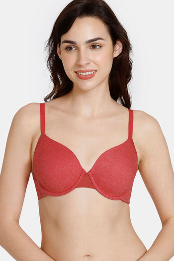 Buy Zivame Happy Holly Days Padded Wired 3/4th Coverage T-Shirt Bra - Salsa