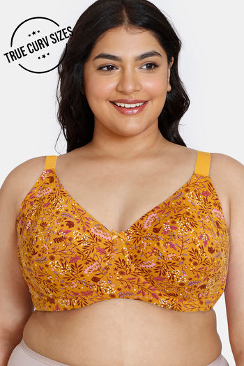 Buy Zivame True Curv Robin's Song Double Layered Wired 3/4th Coverage Super Support Bra - Golden Orange