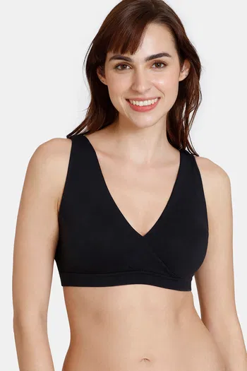 Buy Zivame Double Layered Non Wired 3/4th Coverage Multipurpose Bralette - Black