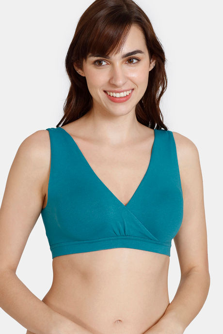 Zivame Double Layered Non Wired 3/4th Coverage Multipurpose Bralette -  Exotic Plume