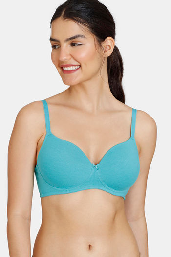 Buy Rosaline Everyday Double Layered Non-Wired 3/4th Coverage T-Shirt Bra -  Nutmeg at Rs.357 online