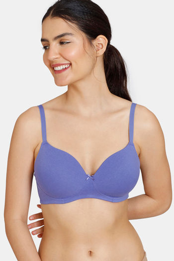 Buy Zivame Basics Double Layered Non Wired 3/4Th Coverage Bra - Barbados  Cherry online