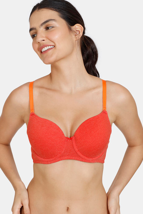 Buy Zivame Wonderwire Padded Wired 3/4th Coverage T-Shirt Bra - Grey at  Rs.1495 online
