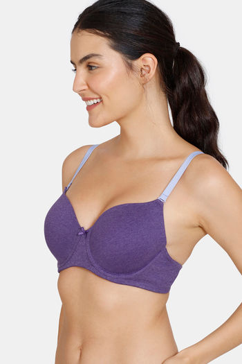 Zivame Padded Wired 3/4th Coverage T-Shirt Bra - Nude