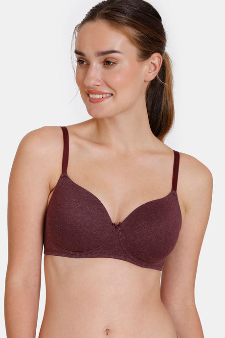 Buy Zivame Padded Non Wired 3/4th Coverage T-Shirt Bra - Billiard at Rs.570  online