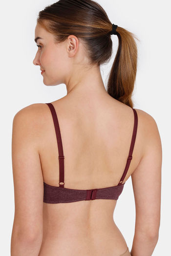 Buy Rosaline Padded Wired 3/4th Coverage T-Shirt Bra - Plum at Rs.382  online