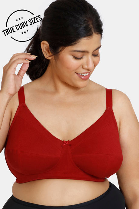 Buy Zivame True Curv Double Layered Non Wired Full Coverage Super Support  Bra - Rose Red at Rs.380 online