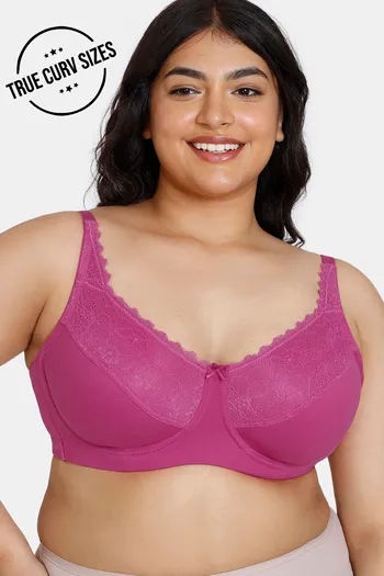 Buy Zivame True Curv Beautiful Basics Double Layered Wired 3/4th Coverage  Minimiser Bra - Fuchsia Red at Rs.1095 online