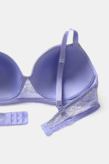 Buy Zivame Primrose Padded Non Wired 3/4th Coverage Lace Bra