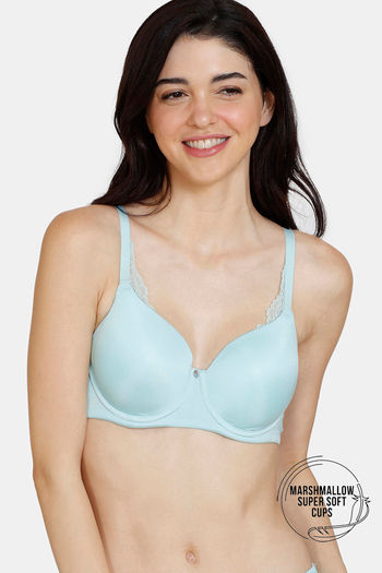 Buy Zivame Marshmallow Padded Wired 3/4th Coverage T-Shirt Bra - Plume