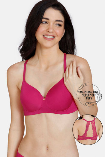 Buy Zivame Marshmallow Padded Non Wired 3/4th Coverage T-Shirt Bra - Jazzy  at Rs.907 online