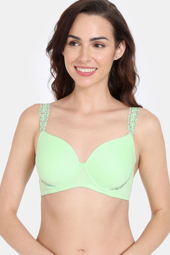 Candyskin Push-Up Padded Bra Wired Full Coverage in Green Size 36D