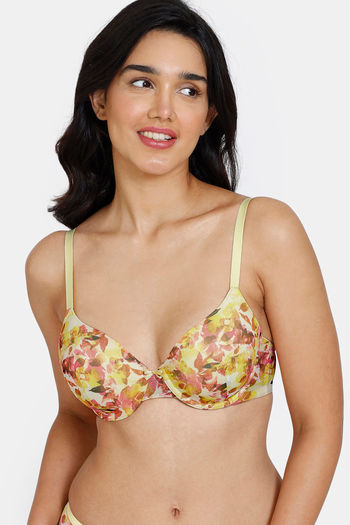 Buy Zivame Bohemian Blooms Padded Wired 3/4Th Coverage T-Shirt Bra - Snapdragon