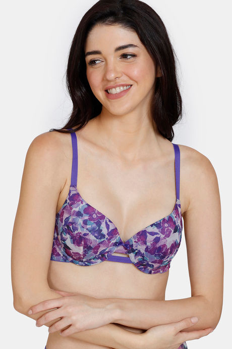 Buy Zivame Fashion Print Padded Wired 3/4th Coverage T-Shirt Bra-Beetroot  Purple at Rs.1295 online