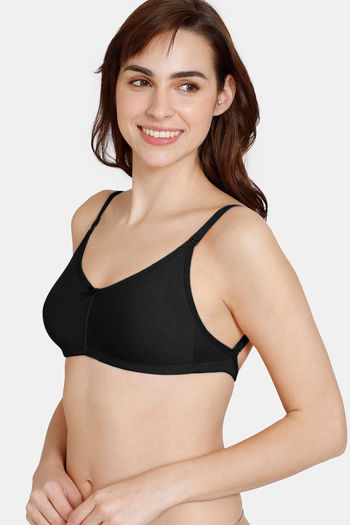 Zivame Beautiful Basics Padded Non Wired 3/4th Coverage Backless Bra - Black