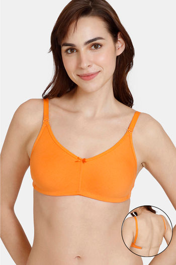 Buy Zivame Beautiful Basics Double Layered Non Wired 3/4th Coverage Backless Bra - Muskmelon