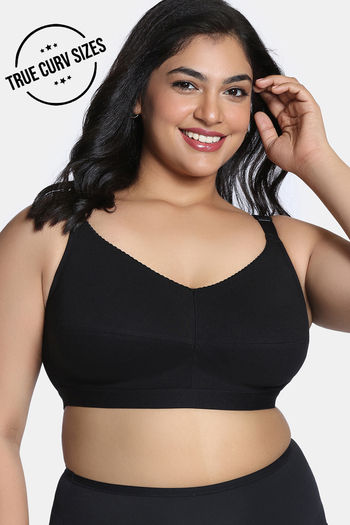Buy Zivame True Curv Beautiful Basics Double Layered Non Wired Full Coverage Minimiser Bra - Anthracite
