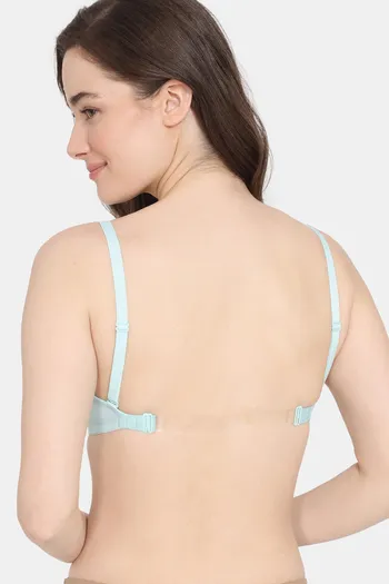 Buy Zivame Beautiful Basics Padded Non Wired 3/4th Coverage Backless Bra - Clearwater