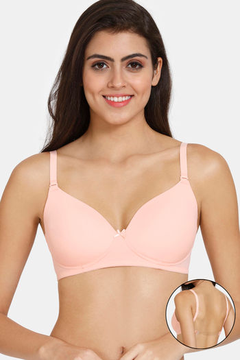 45% OFF on Vermilion Printed Padded Bra With Free Transparent Straps on  Snapdeal