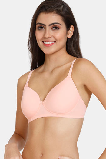 Buy Zivame Beautiful Basics Padded Non Wired 3/4th Coverage Backless Bra -  Peach Pearl at Rs.500 online