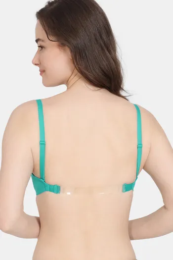 Zivame Beautiful Basics Padded Non Wired 3/4th Coverage Lace Bra - Spectra  Green