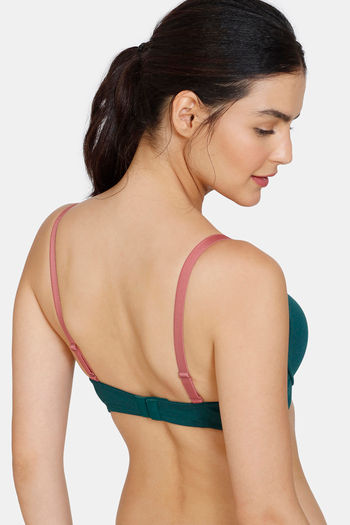 Buy Zivame Bloom Push-Up Wired Medium Coverage Bra - Green Floral at Rs.583  online