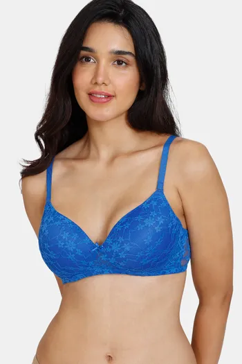 Buy LUXE ROYAL BLUE LIGHTLY PADDED NON WIRED BRA for Women Online in India