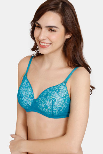 Buy Zivame Beautiful Basics Padded Non Wired 3/4th Coverage Backless Bra -  Violet Tulle at Rs.657 online