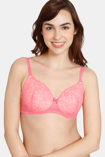 Zivame Beautiful Basics Padded Non Wired 3/4th Coverage T-Shirt Bra – Ibis  Rose – Crazy D India
